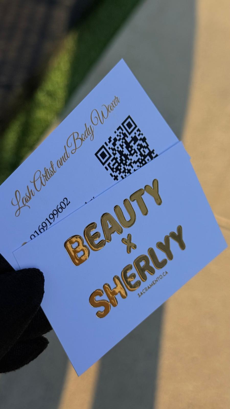 Raised foil business cards