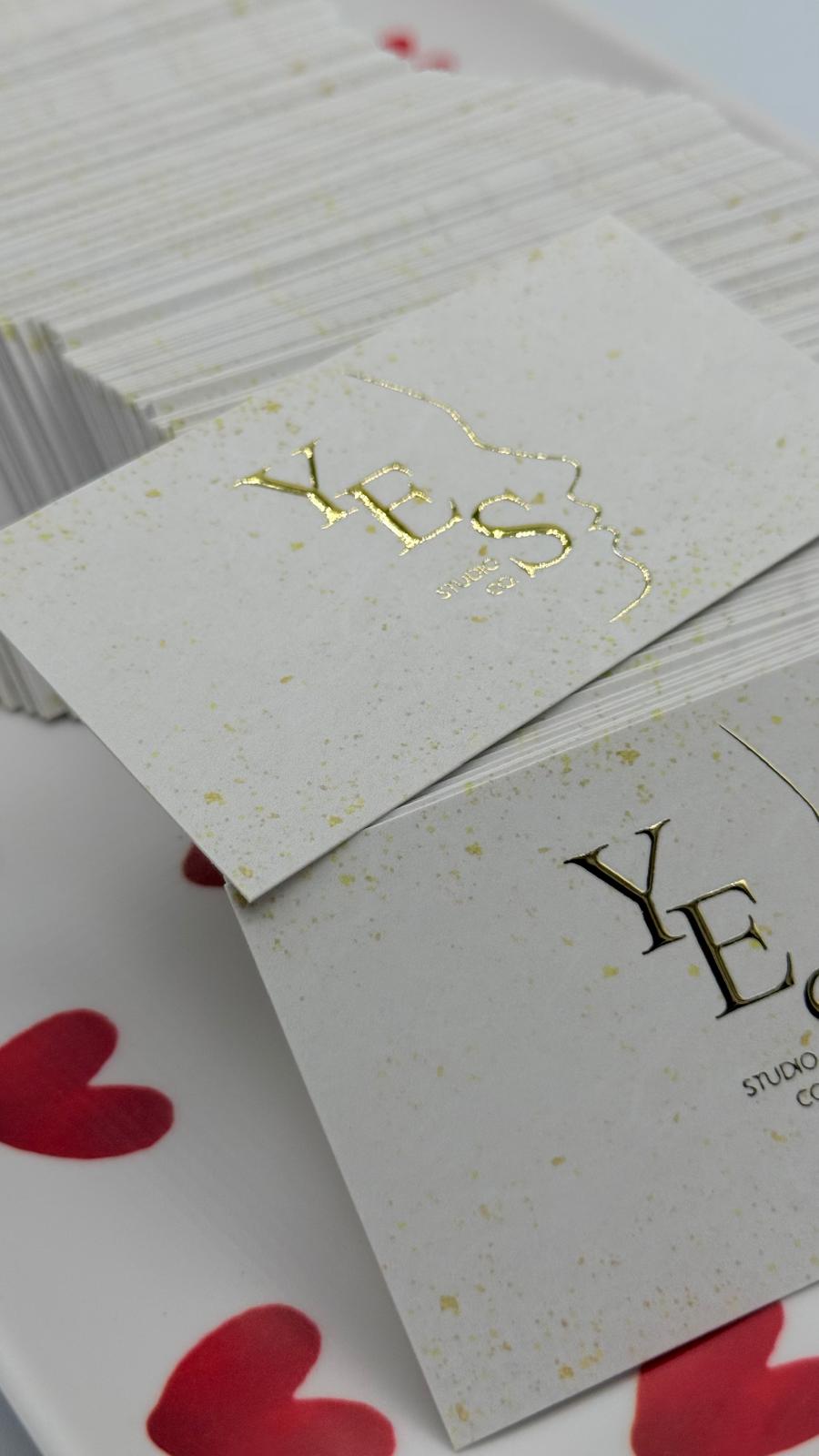 Raised foil business cards