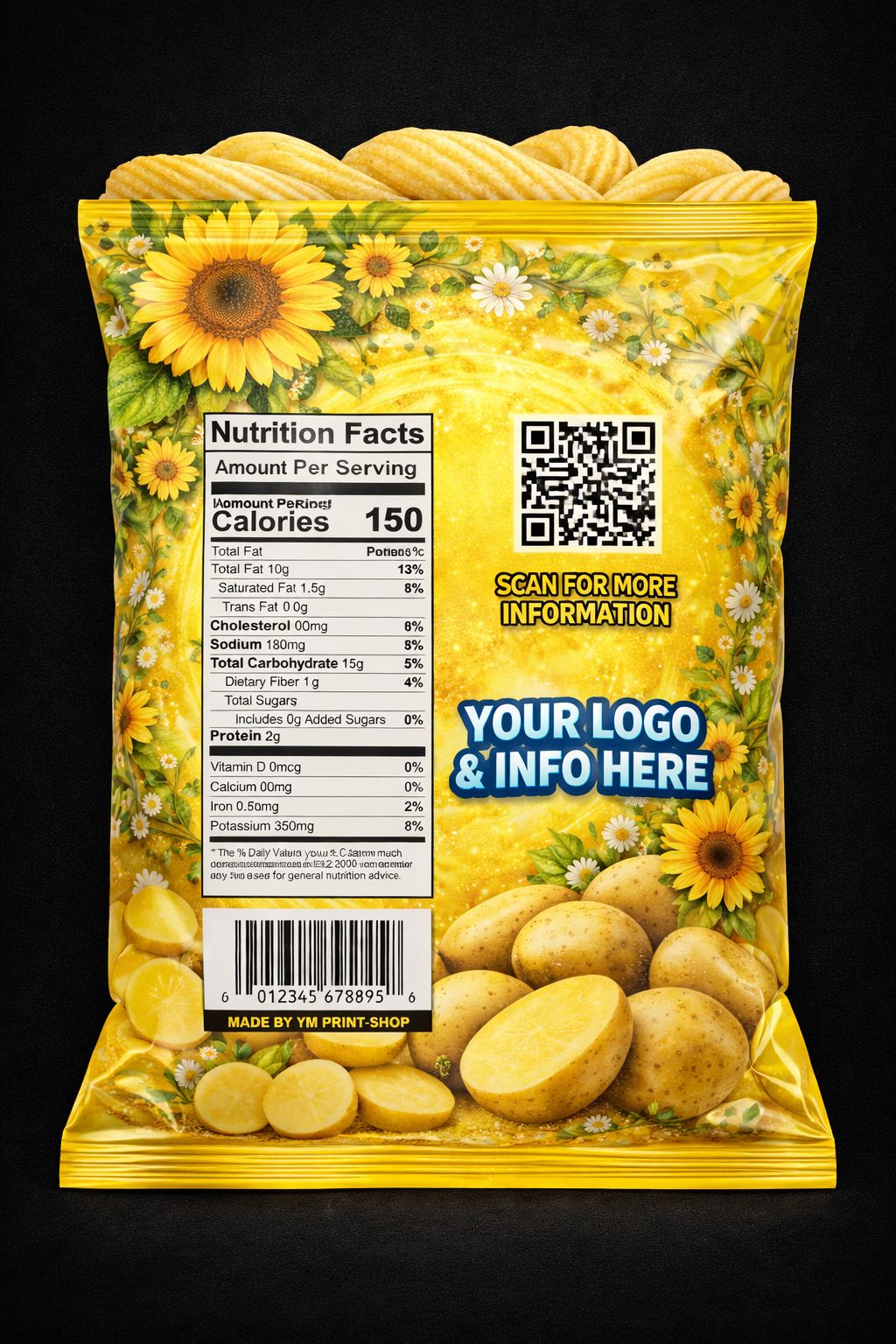 Bolsas de patatas fritas personalizada (solo bolsa personalizada)